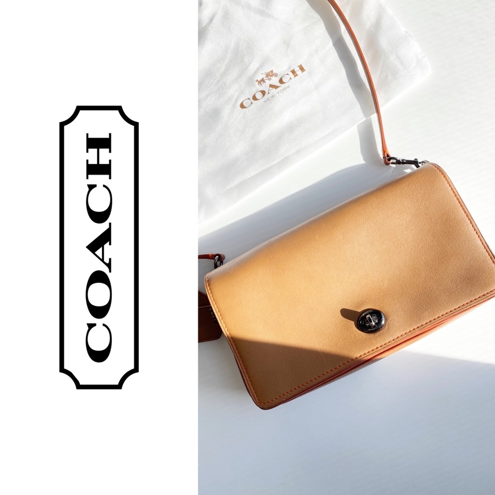 🔥HOT SALE🔥 COACH Leather Tan Cross Body Bag